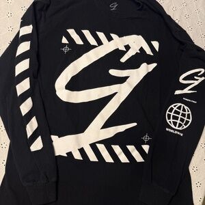 Gamers First GZ Graphic Long Sleeve Shirt Black White Streetwear